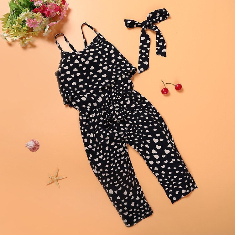 Kids Back to School Outfits – Polka Dot Cotton Jumpsuit Set for Girls Summer | trend ITZ