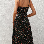 New Polka Dot Print Womens Dress Suspenders Summer Sexy Split Long Dress | trend ITZ