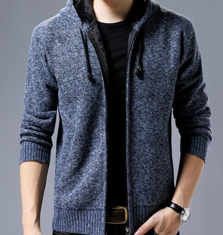 Cashmere Wool Jumper Men's | Slim Hooded Cardigan | trend ITZ
