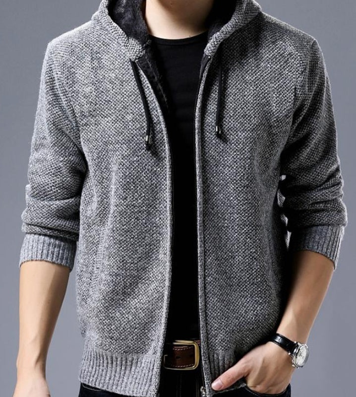 Cashmere Wool Jumper Men's | Slim Hooded Cardigan | trend ITZ