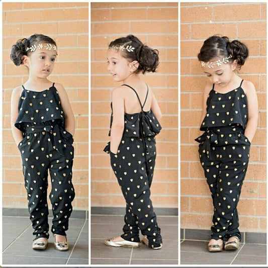 Kids Back to School Outfits – Polka Dot Cotton Jumpsuit Set for Girls Summer | trend ITZ
