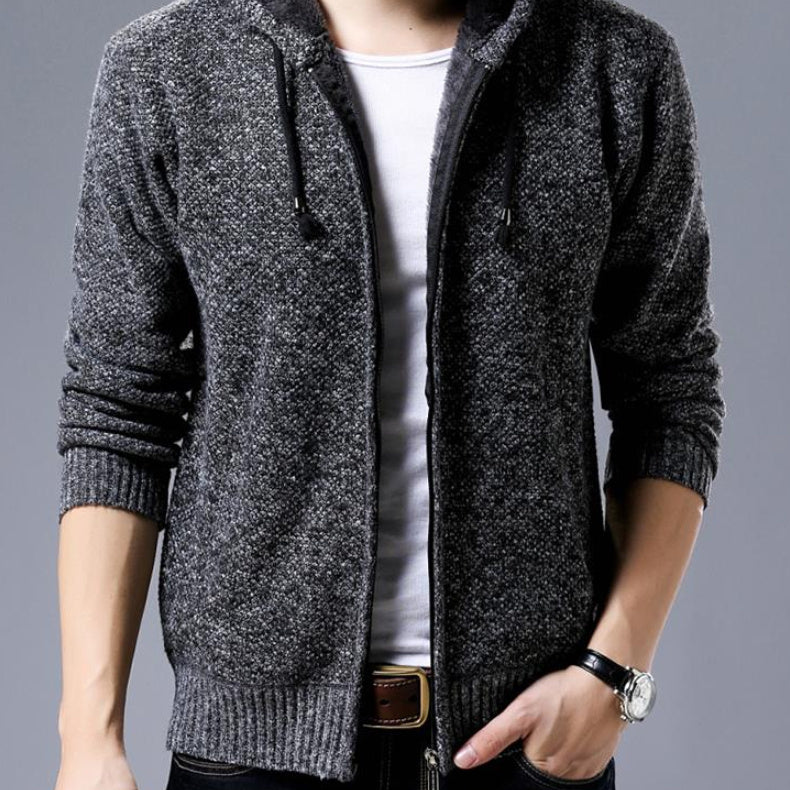 Cashmere Wool Jumper Men's | Slim Hooded Cardigan | trend ITZ