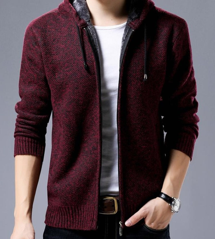 Cashmere Wool Jumper Men's | Slim Hooded Cardigan | trend ITZ