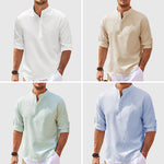 Men’s Casual Shirt Long Sleeve Stand Collar Solid Color | trend ITZ