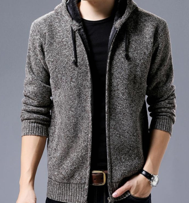 Cashmere Wool Jumper Men's | Slim Hooded Cardigan | trend ITZ