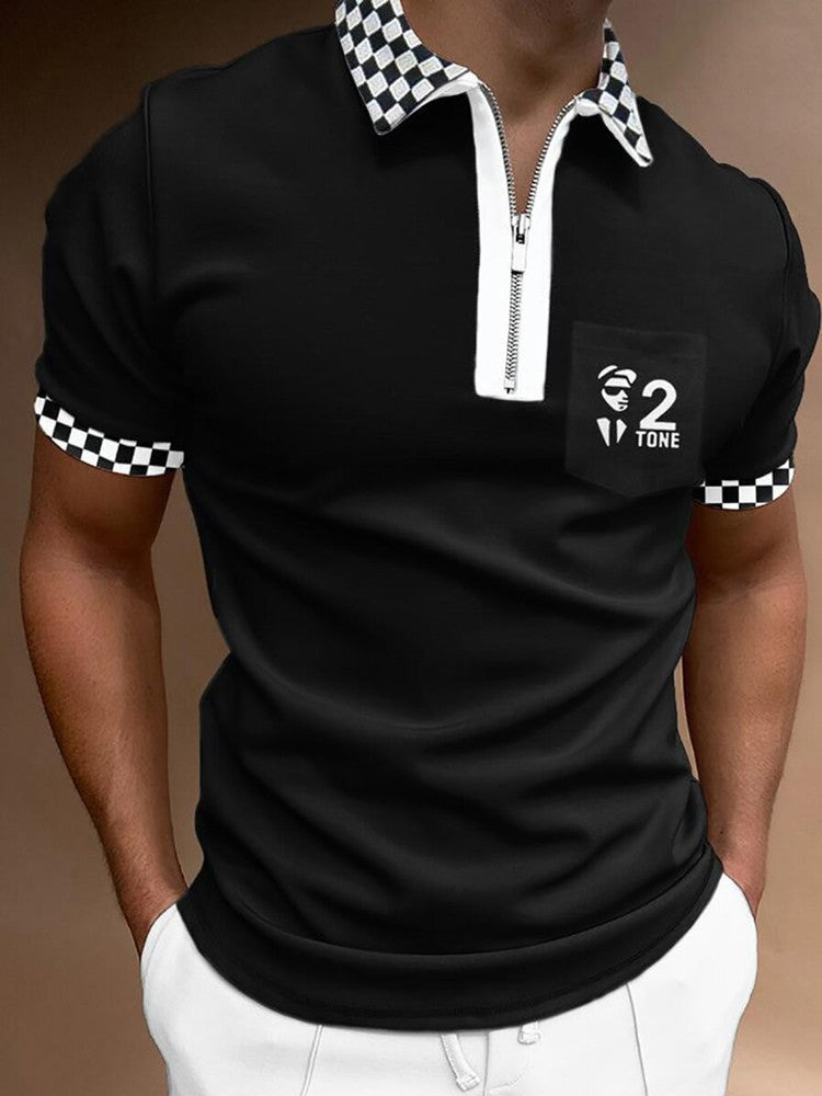 Men's Knitted Polo Shirt – Striped Short Sleeve Casual T-Shirt | trend ITZ