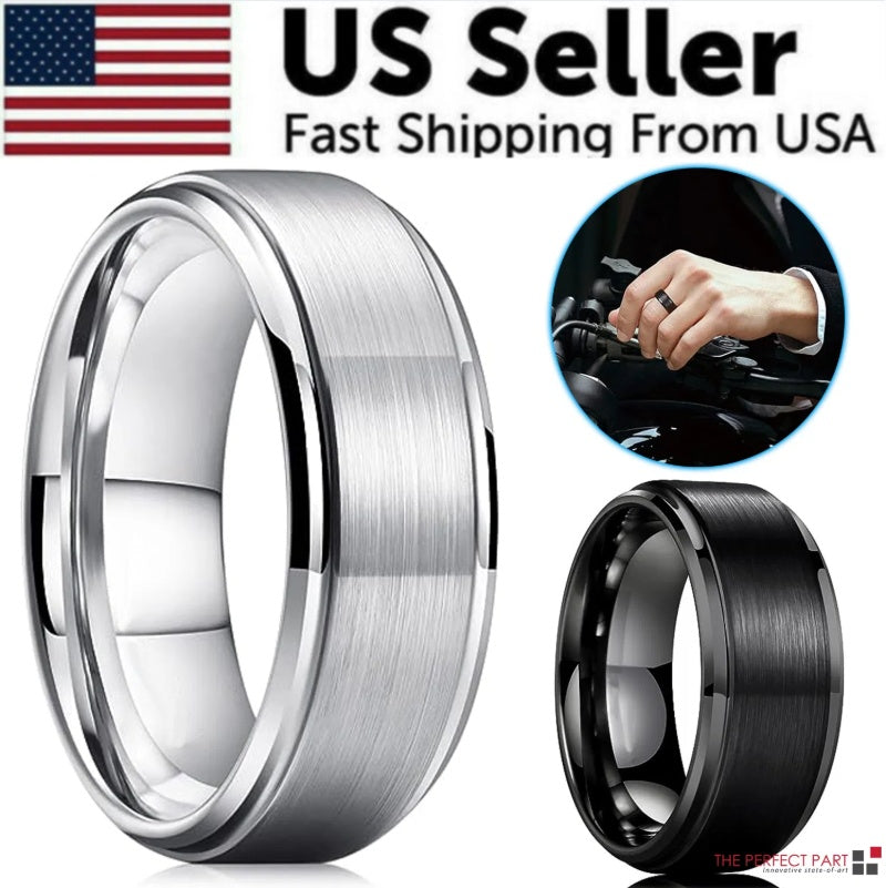 Peach Rings | Tungsten Carbide Wedding Band for Men – trend ITZ