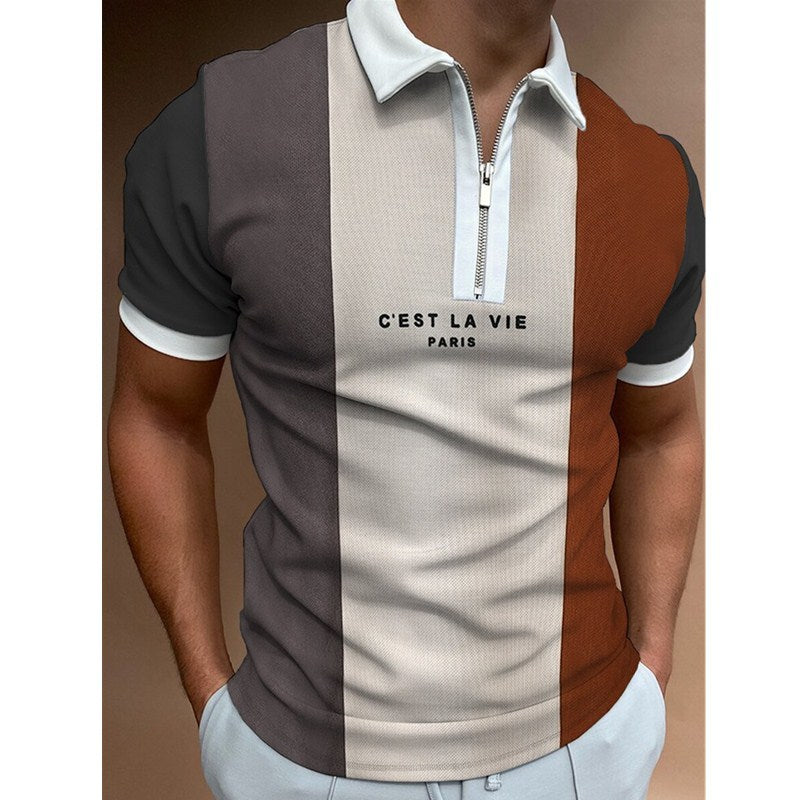 Men's Knitted Polo Shirt – Striped Short Sleeve Casual T-Shirt | trend ITZ